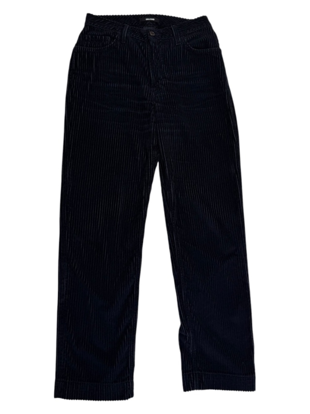 GRLFRND Helena Corduroy Straight Leg Pants 27 Midnight Train High Rise